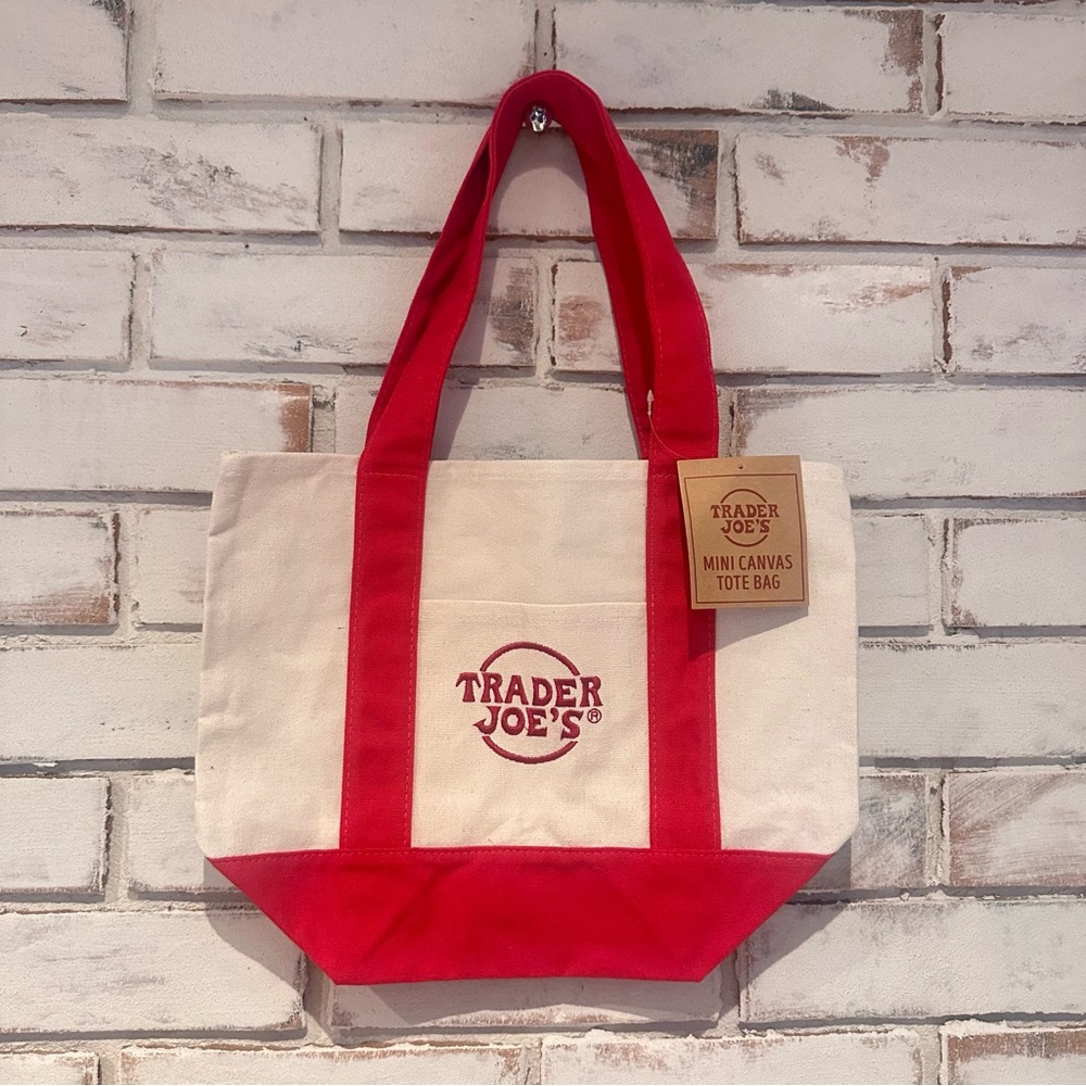 Trader Joe’s mini tote bag red